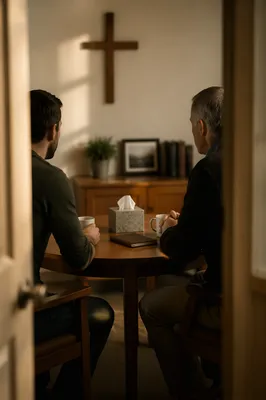 Confidential Pastor Counseling in Church Office