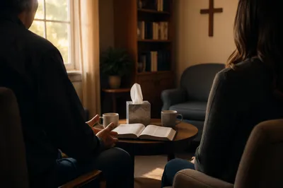 Private Pastor Counseling in Church Office