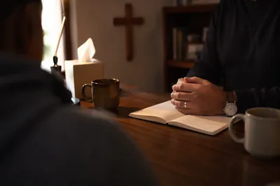 Pastor Counseling Session in Church Office