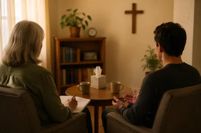 Confidential Pastor Counseling in Church Office