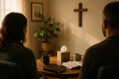 Pastor Counseling in a Peaceful Church Office
