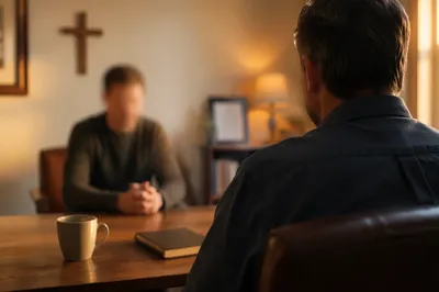Confidential Pastor Counseling in Church Office
