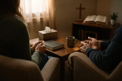 Quiet Pastoral Counseling in Church Office
