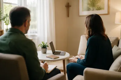 Compassionate Pastor Counseling in Quiet Office