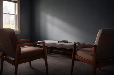Quiet Pastor Counseling Office with Bible