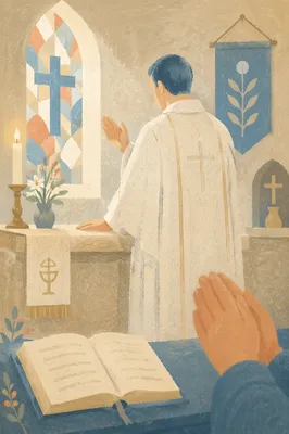 Pastor Blessing Church Member at Altar