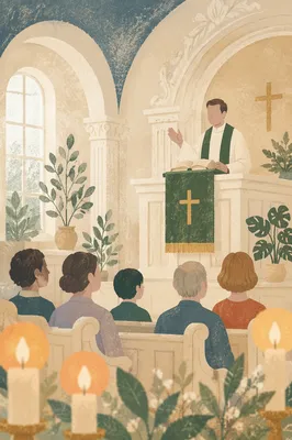 Pastor Preaching at White Chapel Pulpit