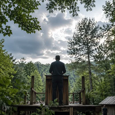 Pastor Preaching at Woodland Chapel Pulpit
