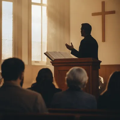 Pastor Preaching in Morning Chapel