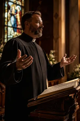 Pastor Preaching in Traditional Church