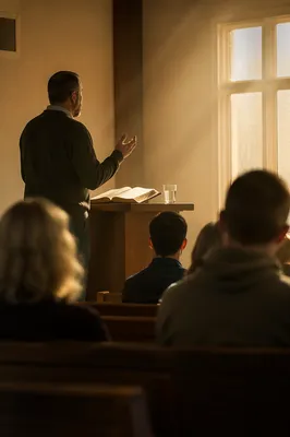 Pastor Preaching at Warm Morning Pulpit