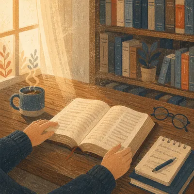 Pastor Bible Study Desk at Dawn