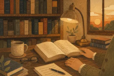 Pastor Study Office with Open Bible