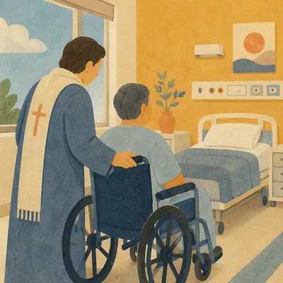 Pastor Offering Comfort in Hospital Room