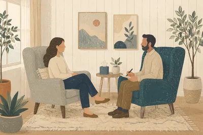 Calm Pastoral Counseling Office Conversation