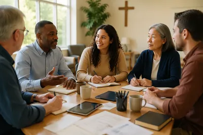 Church Leadership Team Planning at Table