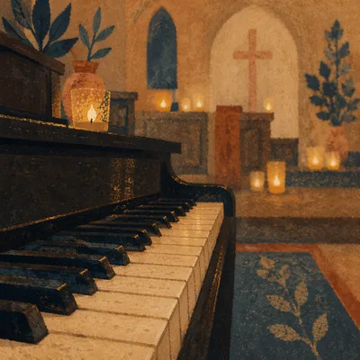 Candlelit Piano Keys for Church Worship