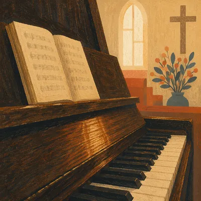 Soft Light Piano Keys for Church Worship