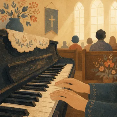 Piano Keys in Soft Church Morning Light