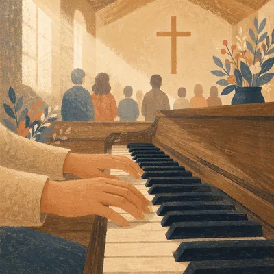 Quiet Worship Piano in Morning Chapel Light