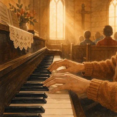 Soft Worship Piano in Wooden Chapel