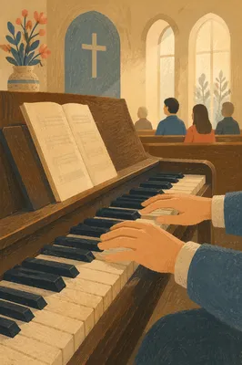 Quiet Worship Piano Keys in Soft Light