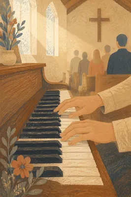 Quiet Worship Piano in Morning Chapel Light