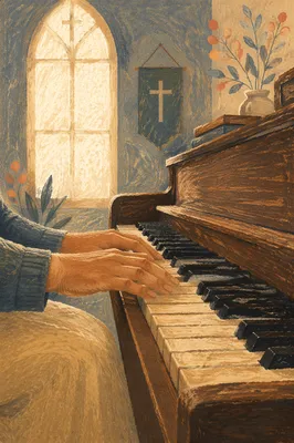 Quiet Church Piano Worship in Morning Light