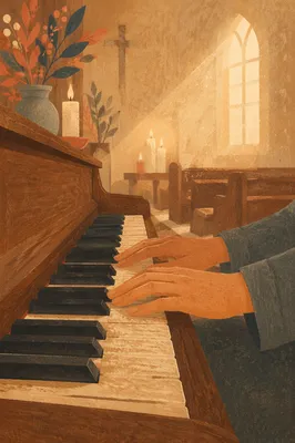 Quiet Worship Piano in Morning Chapel Light