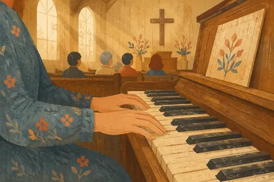 Soft Morning Worship Piano in Chapel