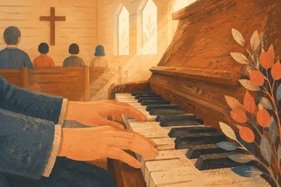 Quiet Worship Piano in Wooden Chapel