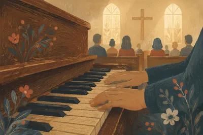 Quiet Chapel Worship on Worn Piano Keys