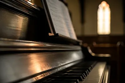 Soft Light Piano Keys for Church Worship