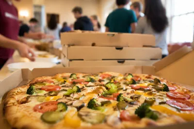 Pizza Boxes at Youth Group Party