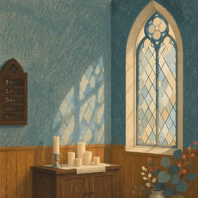 Quiet Chapel Prayer Room with Candles