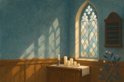 Quiet Chapel Prayer Room with Candles