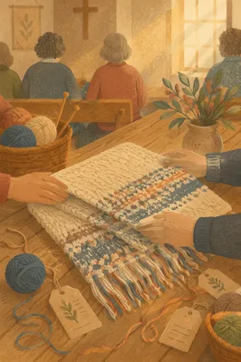 Handmade Prayer Shawl Ministry in Fellowship Room