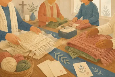 Prayer Shawl Gift Ministry Table Scene