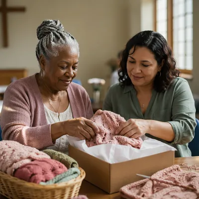 Prayer Shawl Gift Ministry in Fellowship Room