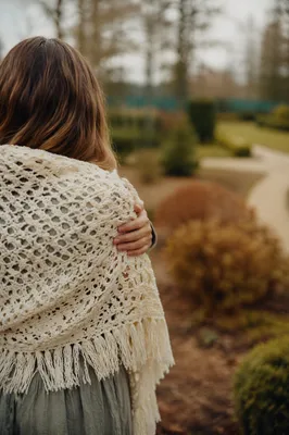 Handmade Prayer Shawl Comfort in Church Garden