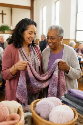 Women Unfolding Prayer Shawl Ministry Gift
