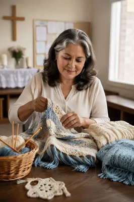 Prayer Shawl Gift Ministry in Fellowship Hall