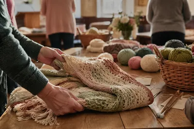 Handmade Prayer Shawl Ministry in Fellowship Room
