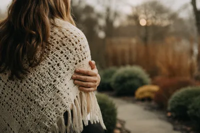 Handmade Prayer Shawl Comfort in Church Garden