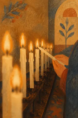 Night Prayer Vigil Candles in Sanctuary