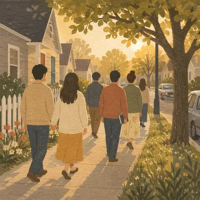 Neighborhood Prayer Walk at Golden Hour