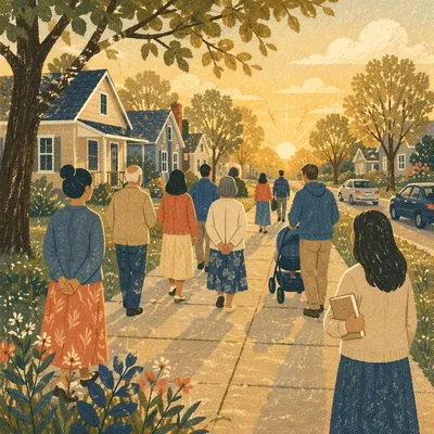Neighborhood Prayer Walk at Sunrise