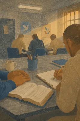 Prison Ministry Bible Study Visitation Scene