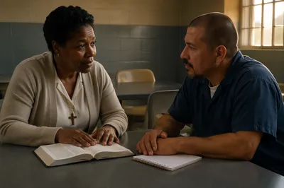 Bible Study in Prison Visitation Room