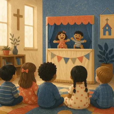 Cheerful Puppet Ministry for Children at Church